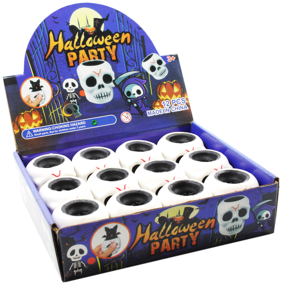 Square Deal Recordings & Supplies - Wholesale Squishy Toy - Kids & Baby - Bat Skull Halloween Squish Toys - Retail Ready Case Of 121