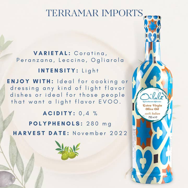 TerraMar Imports - Wholesale Olive Oil - Majiolica Queen Extra Virgin Olive Oil - 25.3 fl oz1