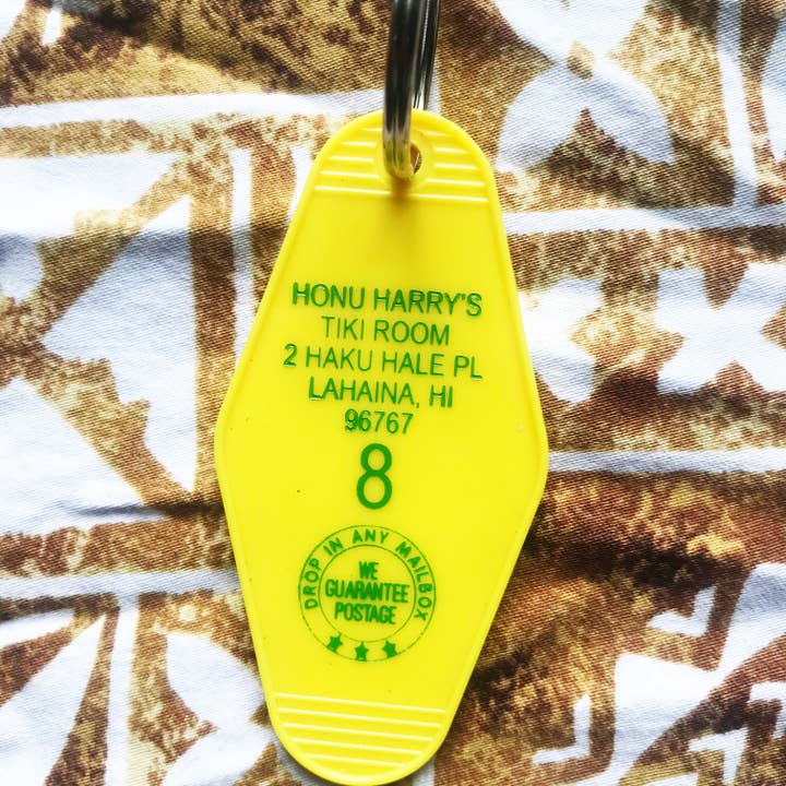 The 3 Sisters Design Co. - Wholesale Keychain - Unisex - Motel Key Fob - Honu Harry's Tiki Room