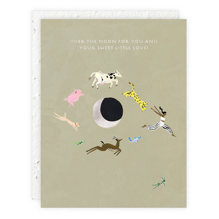 Seedlings - Wholesale Baby Card - Over The Moon Baby Card