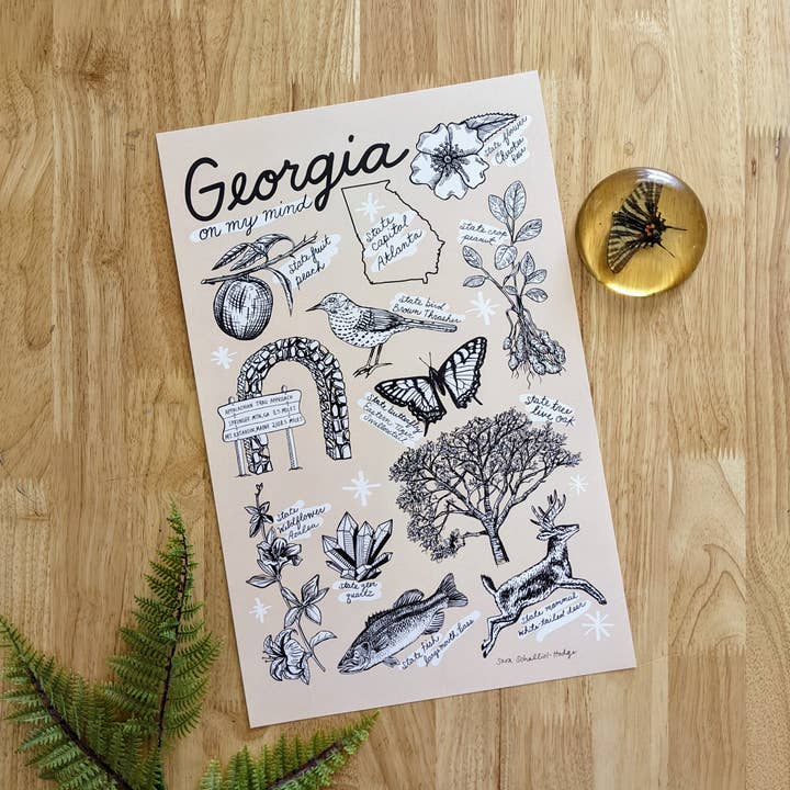 art print | Georgia symbols for wholesale by ilikesara | art + goods