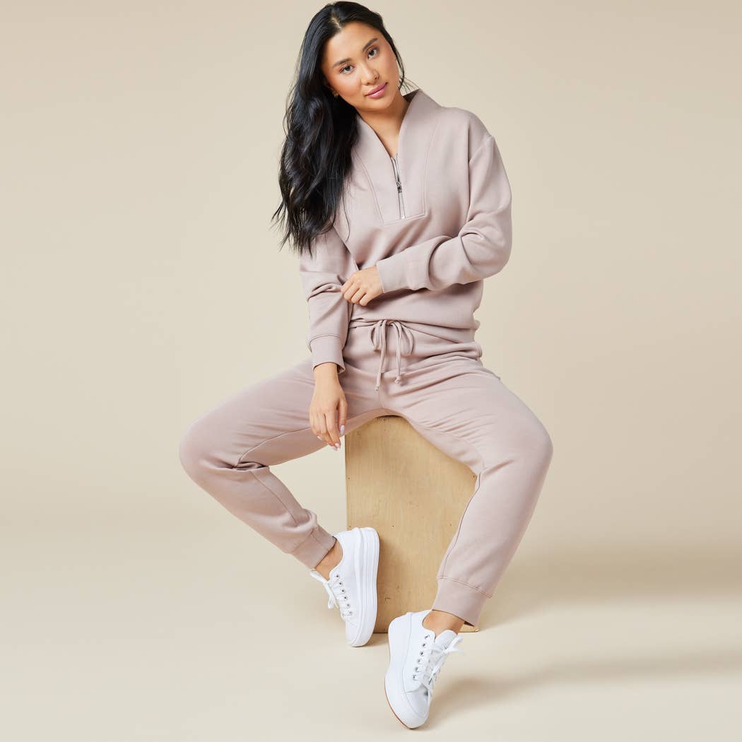 Softies – wholesale Mjukisset – Dam – Athleisure DreamTech 1/4 Zip Jogger Set för kvinnor7
