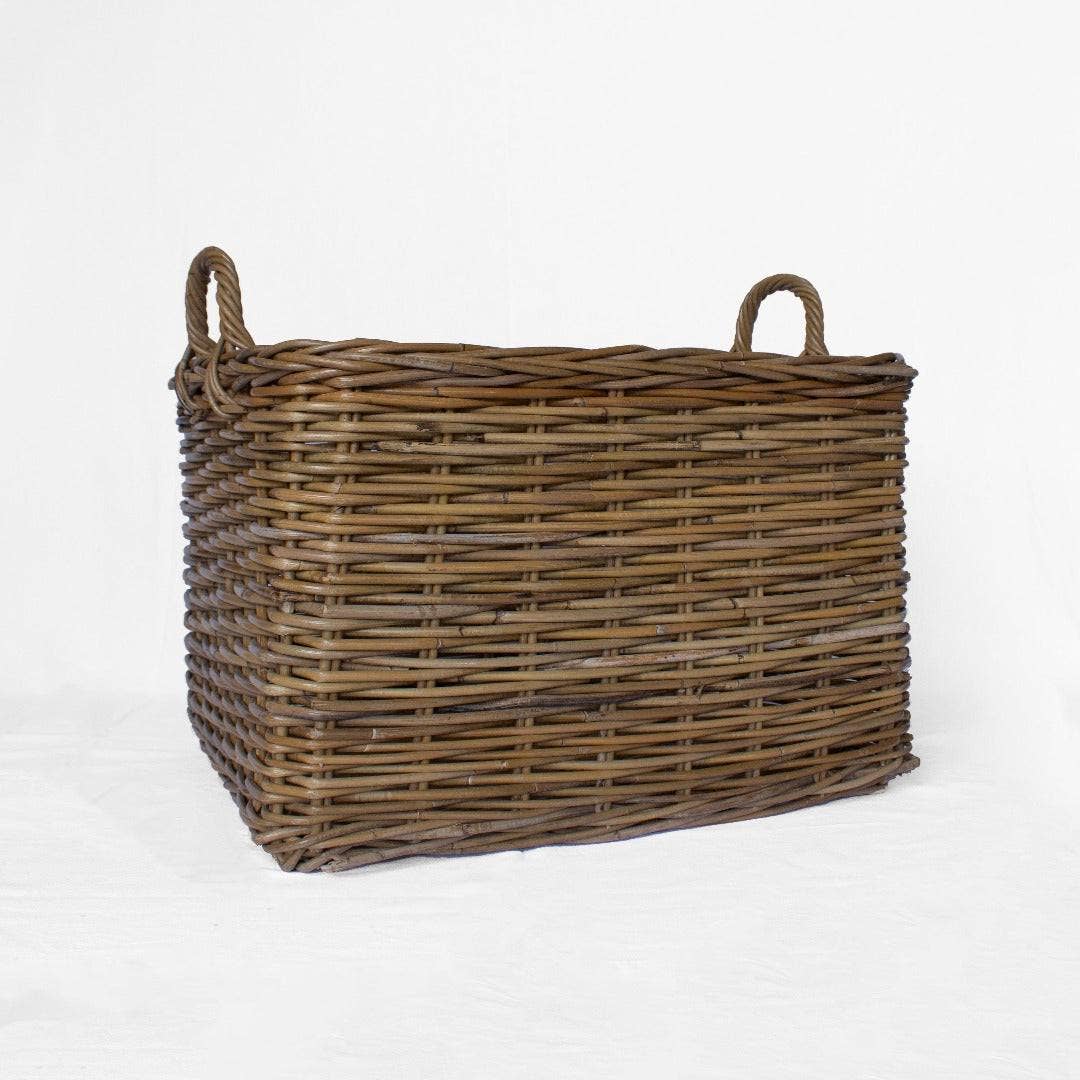Basketly – Cesta por atacado – Cesto retangular de armazenamento em rattan com alças2