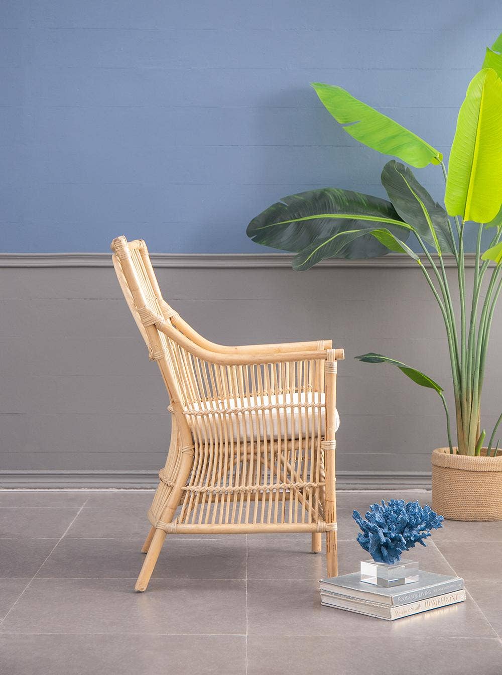 A&B Home Group Inc. – Engroshandel Stol – 23x23x37,5" Rattan Stol Høj Armlæn - Brun/Creme6