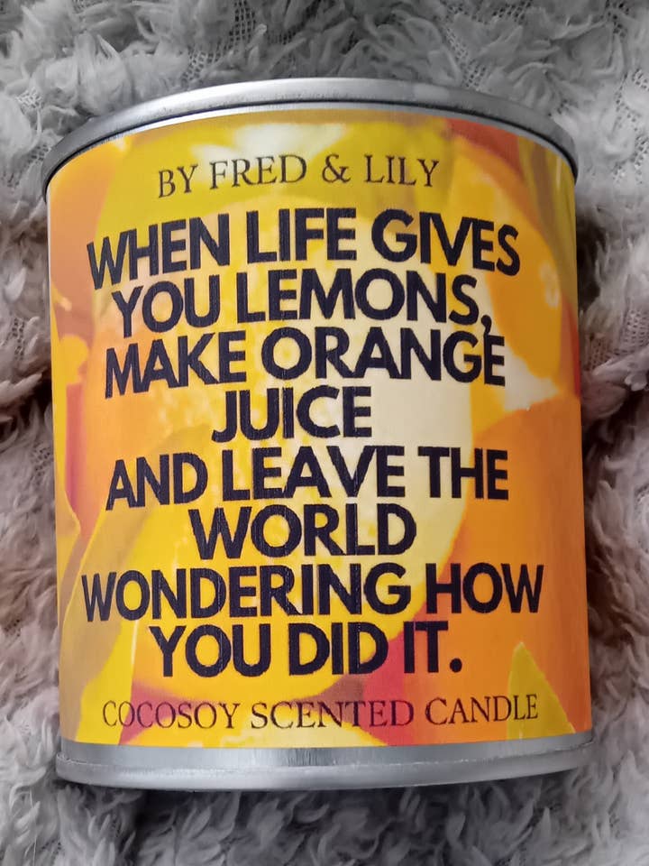 When Life Gives You Lemons Funny Scented Candle for wholesale by Fred & Lily Home Fragrance & Cosmetics