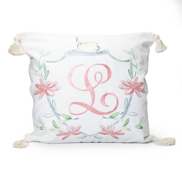 Swan Print Pillow for wholesale by Over the Moon Gift