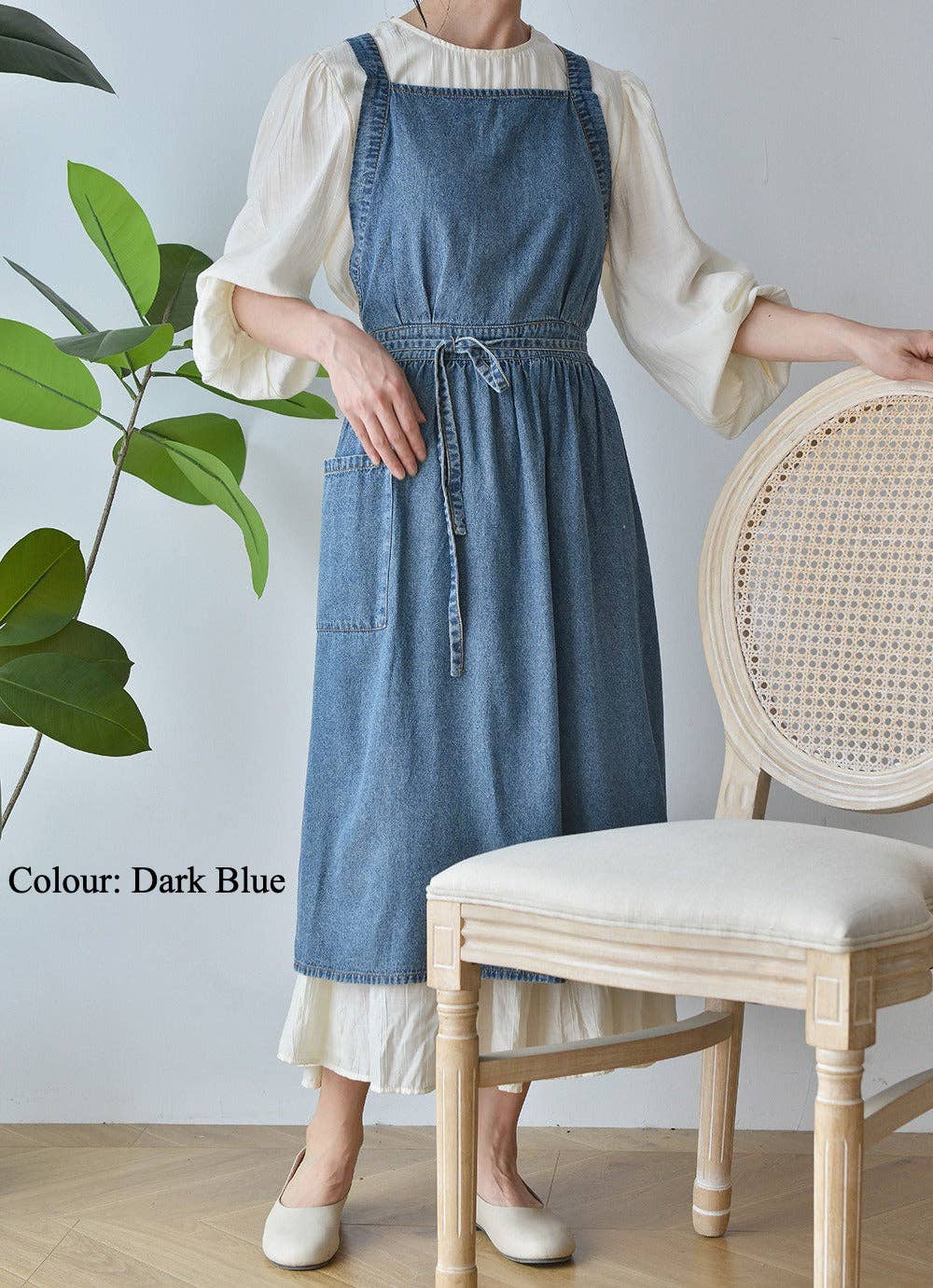 Gohobi （We cover U.S. import duties） - Wholesale Apron - Gohobi Korean Denim Cotton Apron0