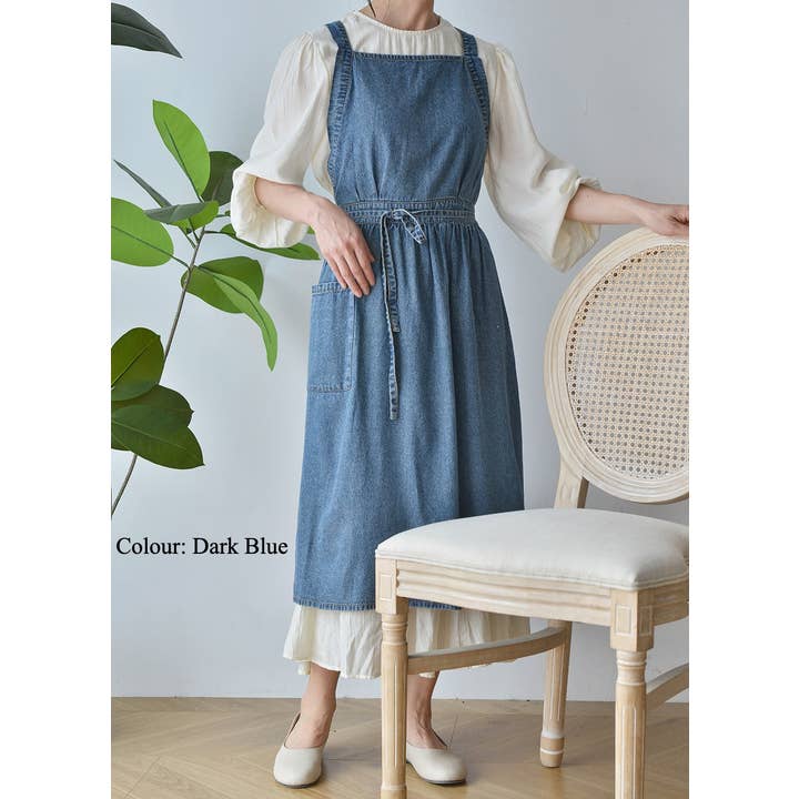 Gohobi (We cover U.S. import duties) - Wholesale Apron - Gohobi Korean Denim Cotton Apron