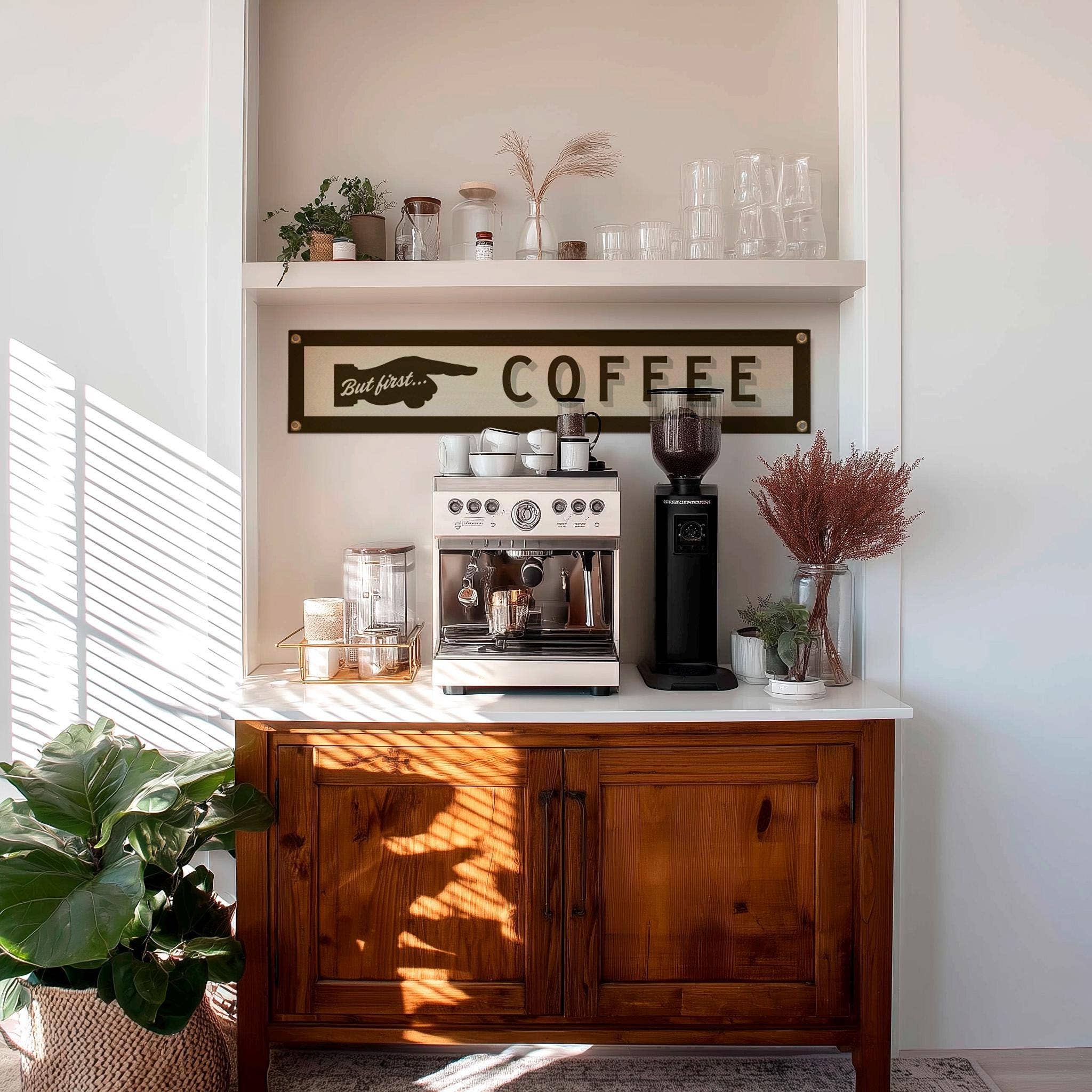 Benoit's Design Co. - Wholesale Sign - But First, Coffee Felt Sign Banner0