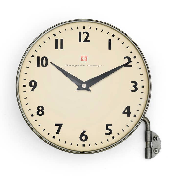 Bengt Ek Design Clock Zinc with Arm for wholesale by HAUS