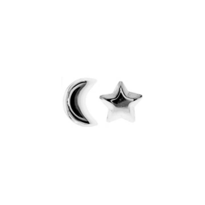 Faith star and moon studs for wholesale by Kali Ma Designs - Sterling Silver Jewellery