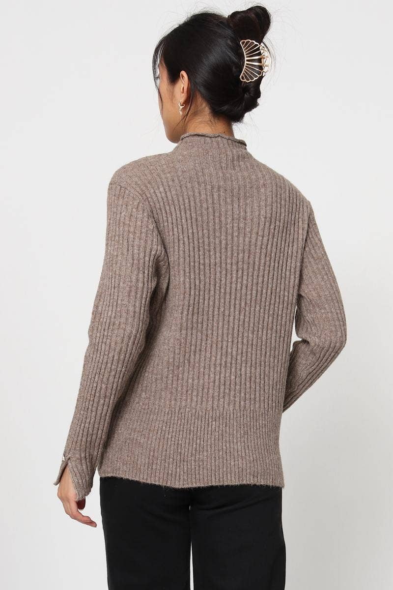 DIX-ONZE - Wholesale Knit Sweater - Women's - Ribbed Knit Sweater with Wavy Finish – Soft Ribbed Knit15
