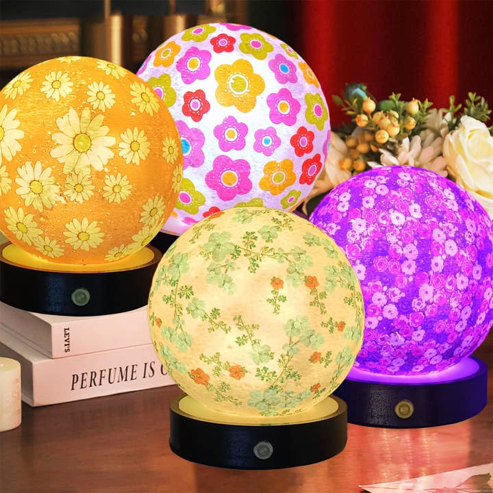Blomkollage Månlampa Trådlös Uppladdningsbar Nattlampa för wholesale av Candles Meta