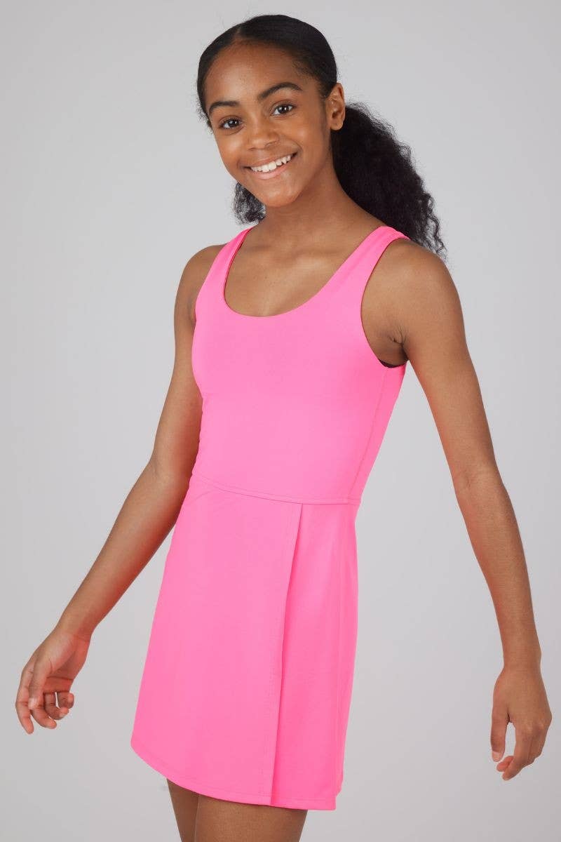 90 Degree by Reflex & Yogalicious - Wholesale Athletic Dress - Kids - Girls Athletic Active Tennis Dress with Inner Shorts 5