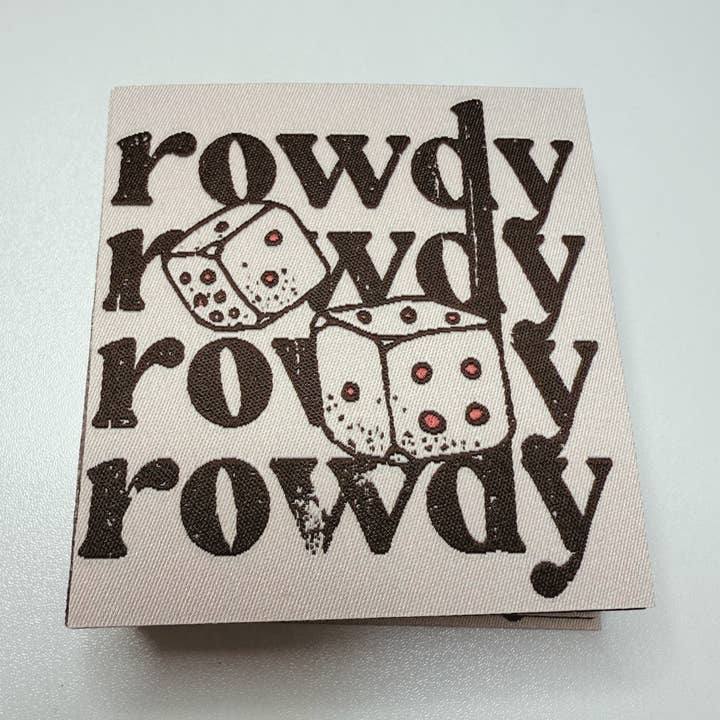 3" x 3" ROWDY ROWDY ROWDY -  WOVEN Patch for wholesale by TEELUX