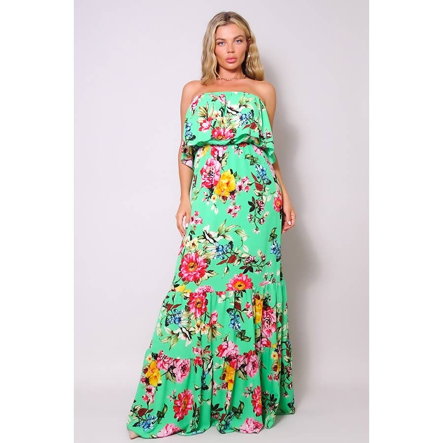 CEFIAN FASHION - Wholesale Dress - Women's - LOVE ME A LULU TIERED RUFFLE MAXI DRESS0