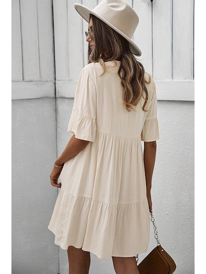 Miss Sparkling - Wholesale Dress - Women's - Half button-Up Dress