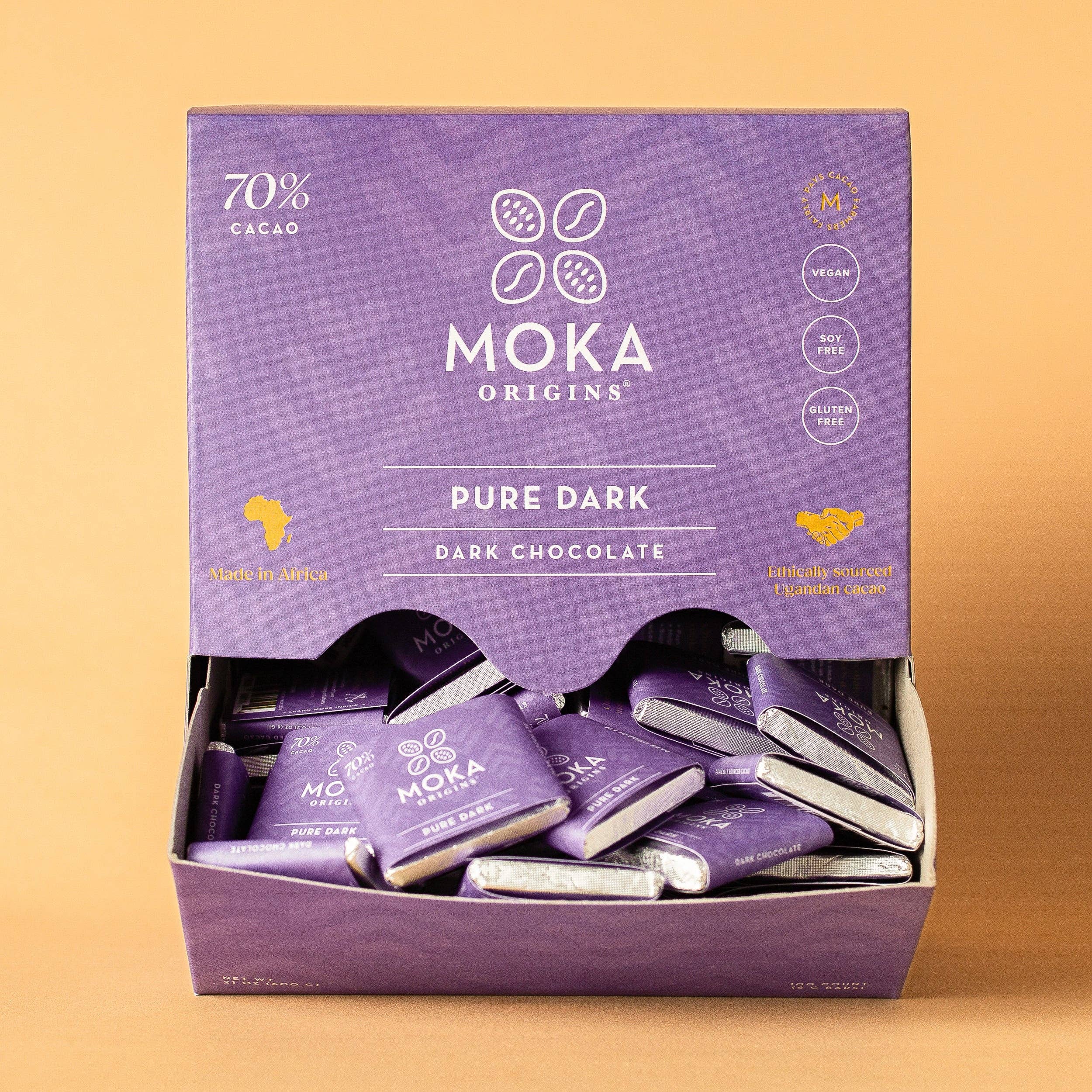 Moka Origins - Wholesale Chocolate Box - Pure Dark Mini Chocolates Box