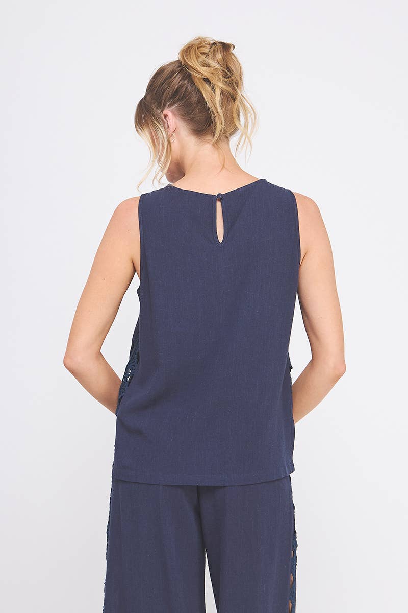 Allie Rose – Großhandel Tunika – Damen – Leinenmischung Lockeres Tunika-Top2