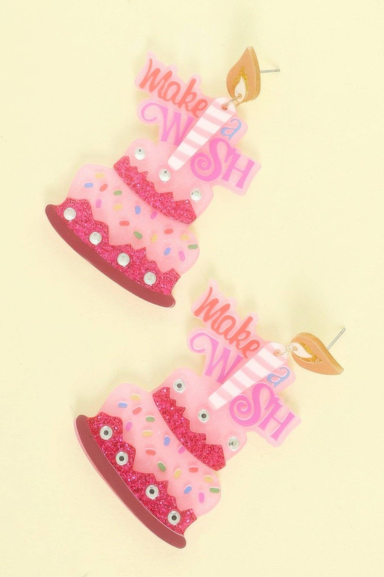 CC Wholesale Clothing – wholesale Dangle earrings – Make A Wish Post Dangle Cake Earrings0