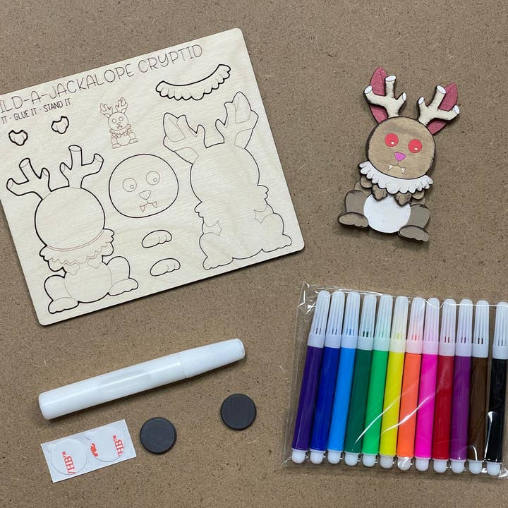 Reclaimed Woodworks Home Decor – Engroshandel DIY-hobbysæt – Gør-det-selv Jackalope Magnet Sæt MYTISK HÅNDVÆRKSSÆT3