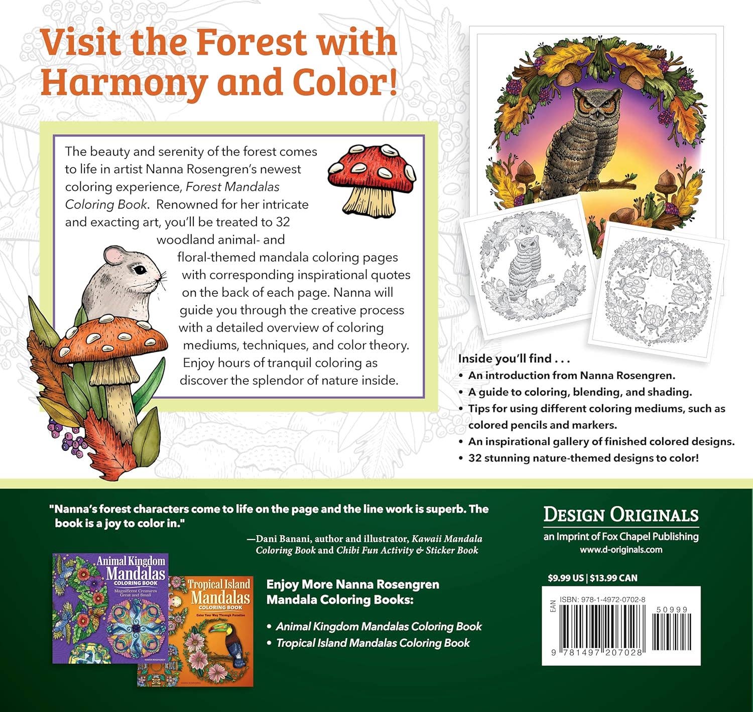 Fox Chapel Publishing - Wholesale Coloring & Activity Book - Adult - Forest Mandalas Coloring Book- Woodland Creatures and Scenes1