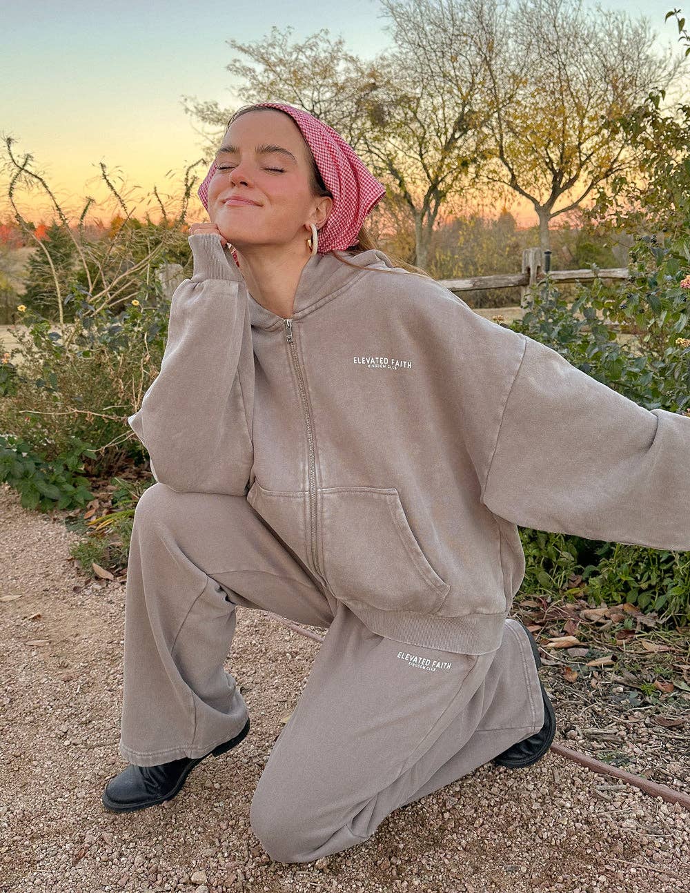 Elevated Faith - Wholesale Hoodie - Women's - Kingdom Club Brown Full-Zip Hoodie5