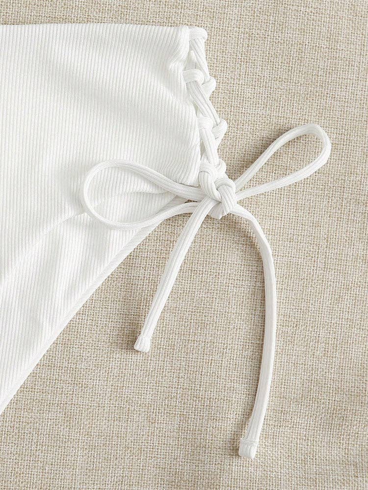 Sweetkama - Wholesale Two Piece Swimsuit - Women's - Ladies Solid Color Shoulder String Tie Bikini Set RFD-96843