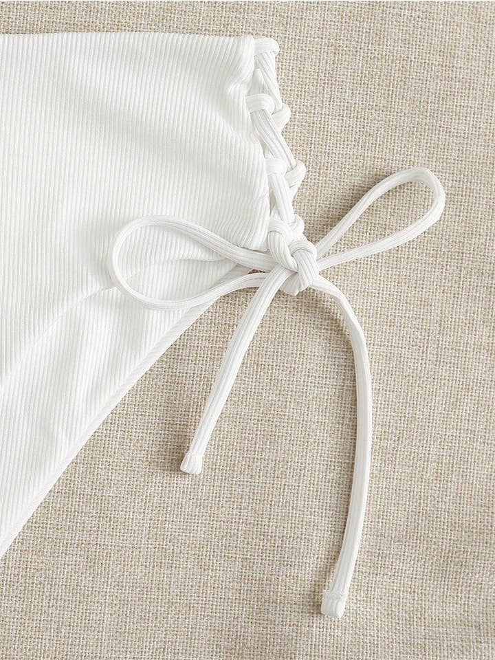 Sweetkama - Wholesale Two Piece Swimsuit - Women's - Ladies Solid Color Shoulder String Tie Bikini Set RFD-96843