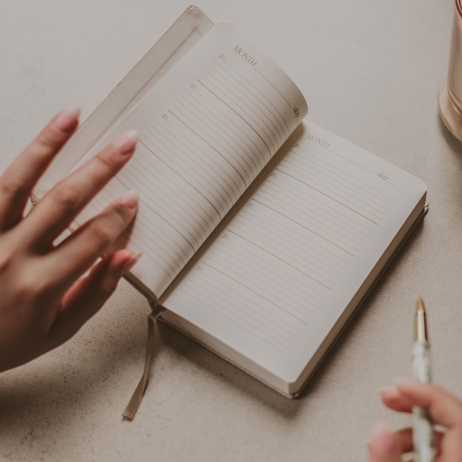 Sweet Water Decor – wholesale Journal/diary – Tan One Line A Day Fabric Journal - Stationery Gifts2