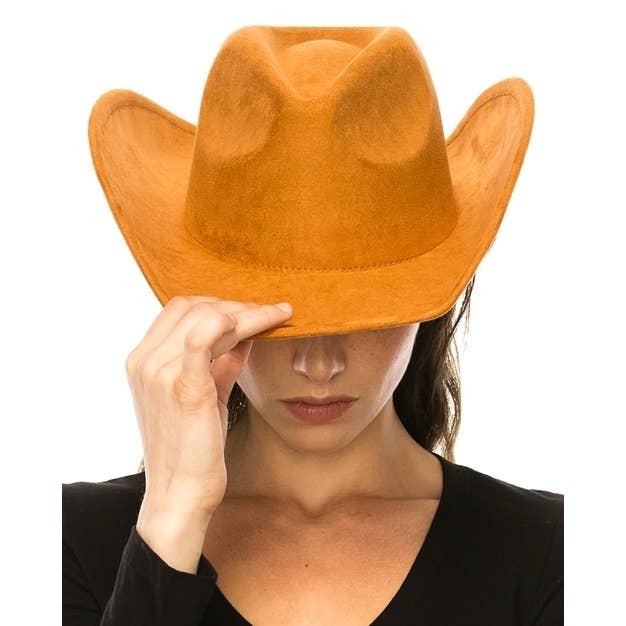 Queens INC - Wholesale Cowboy Hat - Women's - VEGAN SUEDE COWBOY HAT