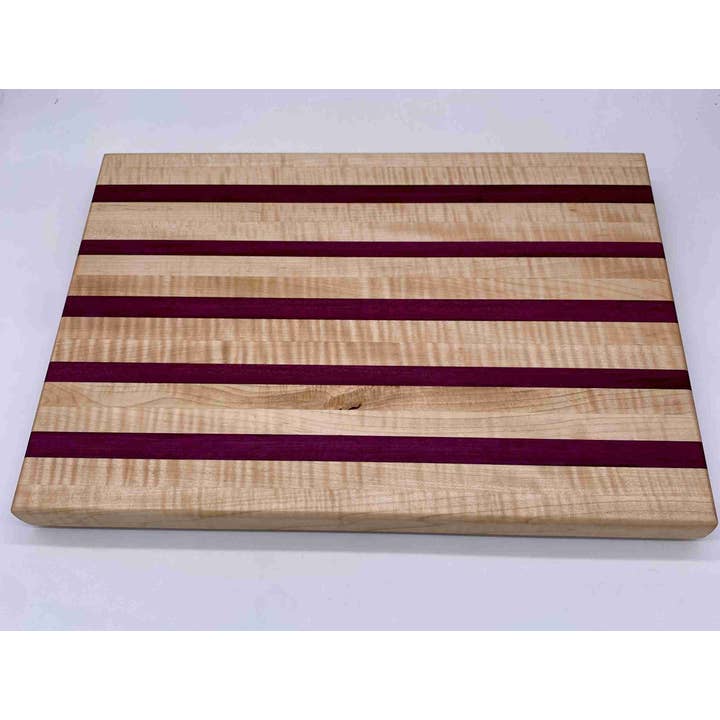 Wag & Wood - Wholesale Cutting Board - Figured Maple & Purpleheart Butcher Block (N17)