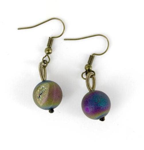 Sea Lily – wholesale Hängande örhängen – EBRI - PW brons med Irri Geode Örhänge