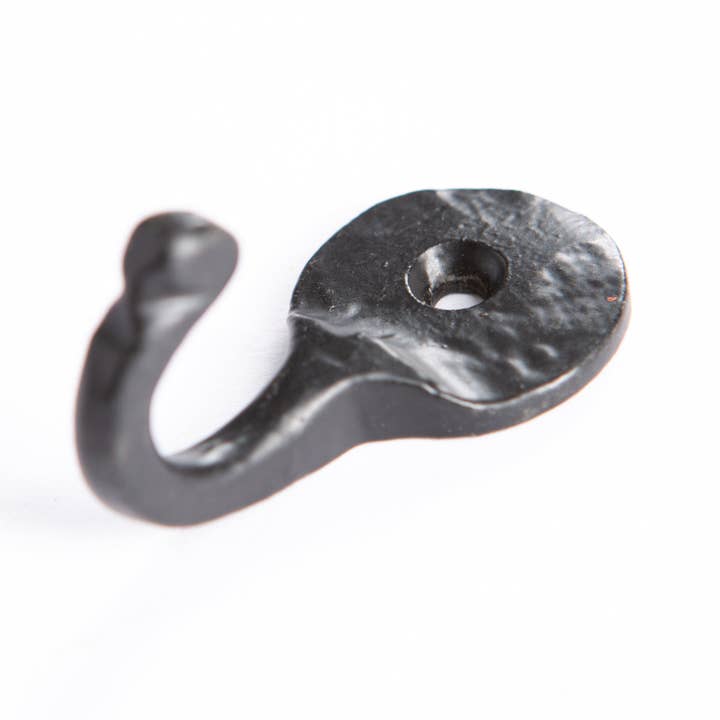 Rinkit Ltd – wholesale Wall hook – Hammered Round Plate Single Hook - W25mm x H45mm - Black3