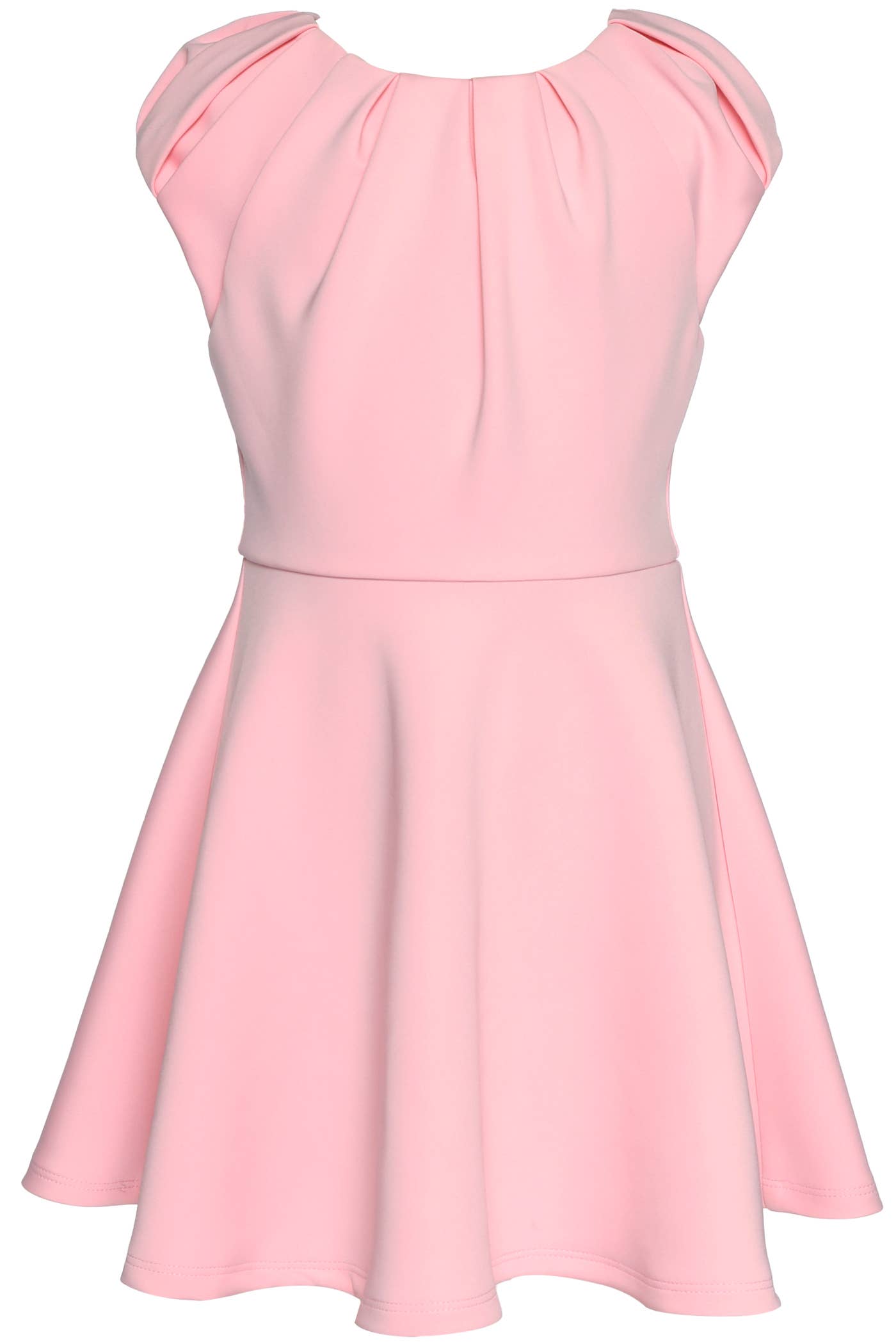 Hannah Banana , Baby Sara - Wholesale Dress - Kids - FIT AND FLARE SCUBA DRESS WITH PLEATED NECKLINE1