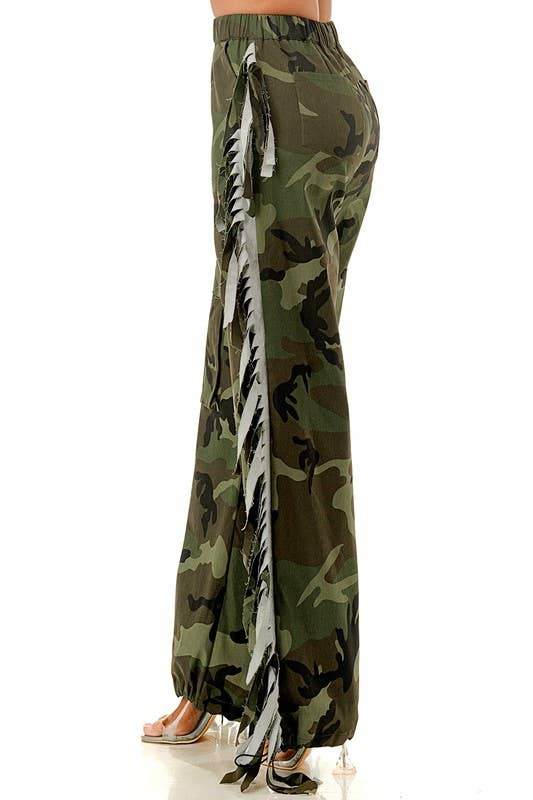 A  Regular Side Tassels Elastic Waistband Cargo Pants for wholesale on Faire1