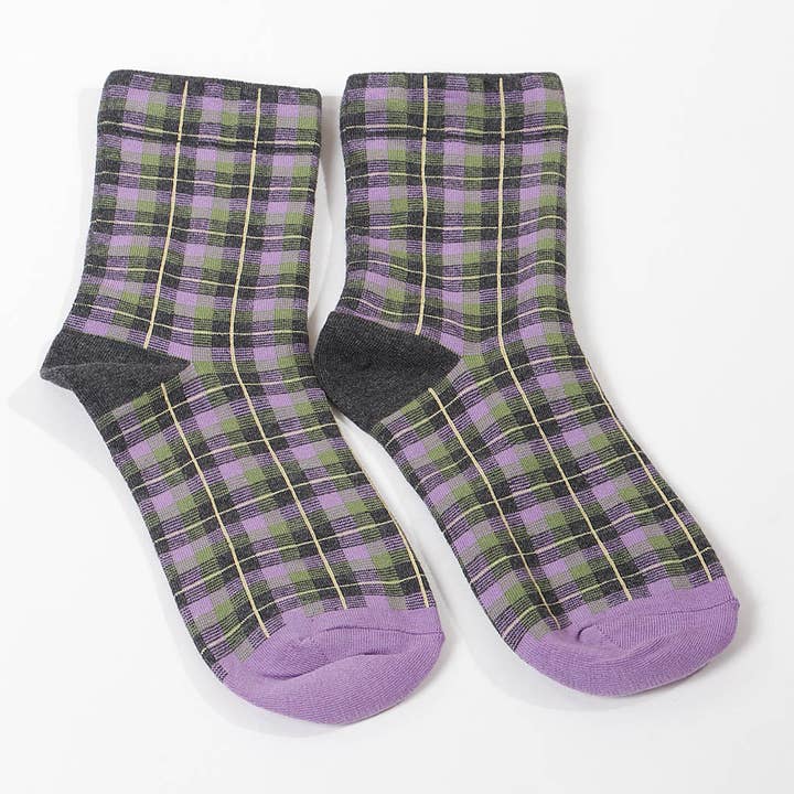 3AM BY H&D ACCESSORIES - Wholesale Socks - Women's - Plaid Crew Socks
