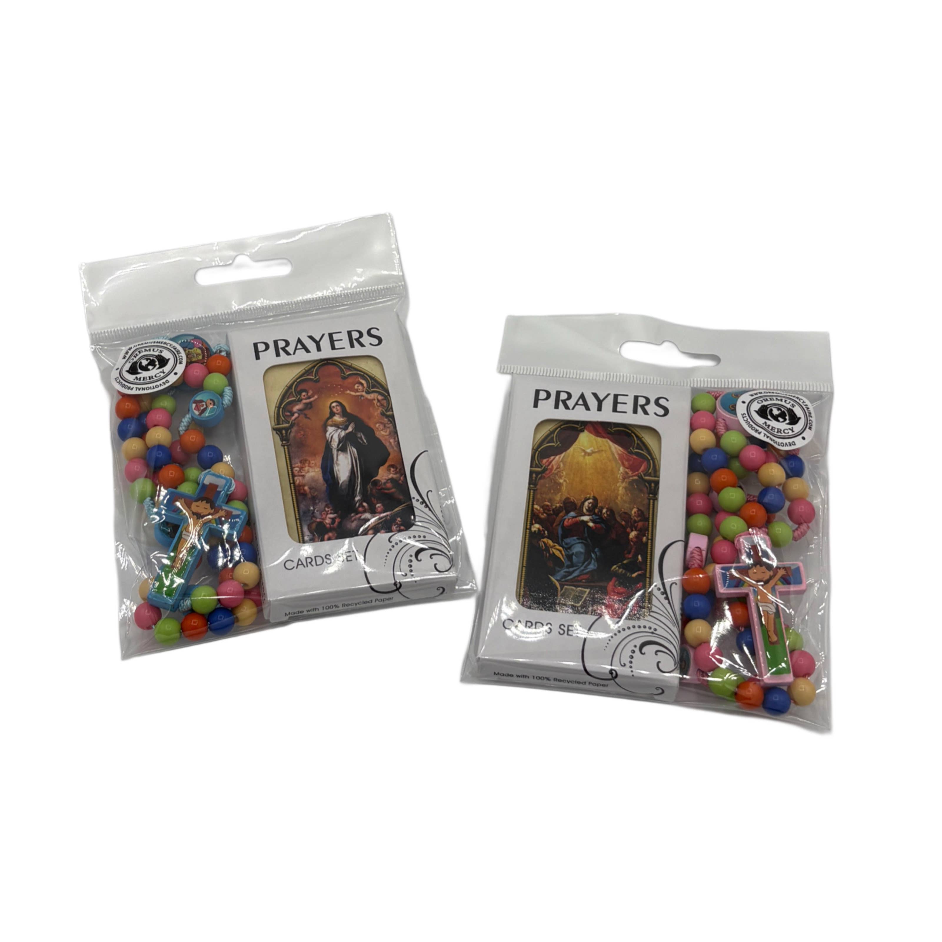 Oremus Mercy – wholesale Prayer beads necklace – Child's Rosary Kit - PINK   18"4