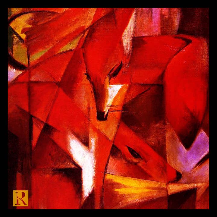 Pocket Square - Franz Marc - Foxes for wholesale by Trani Designs