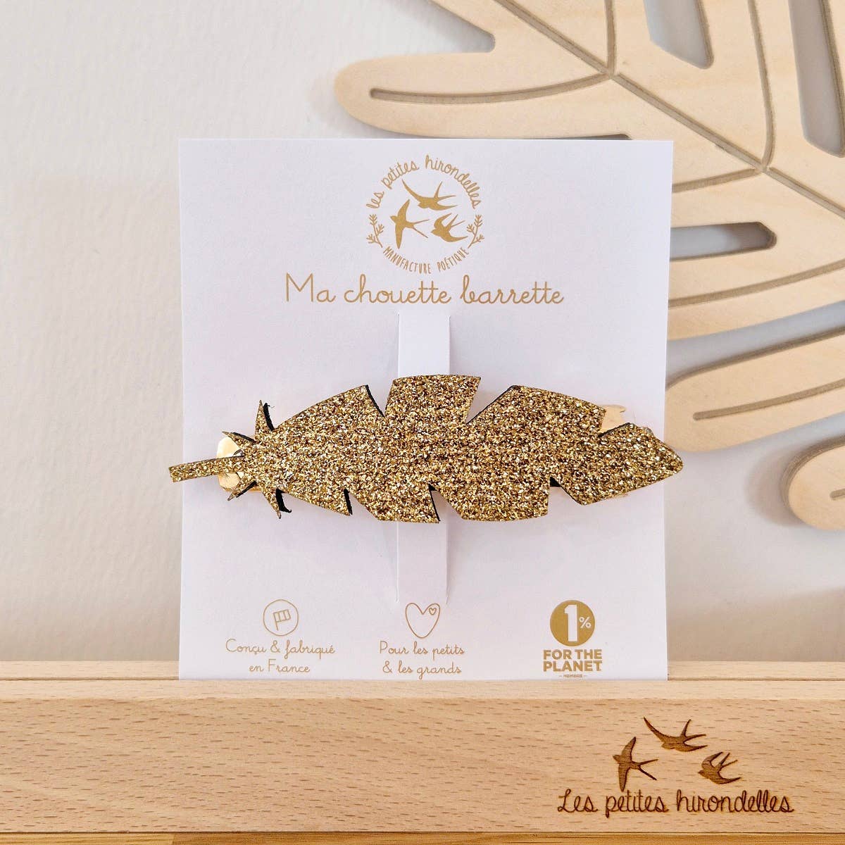 Les Petites Hirondelles - Vendita all'ingrosso Fermaglio per capelli - Donna - Barretta a clip piuma glitterata0