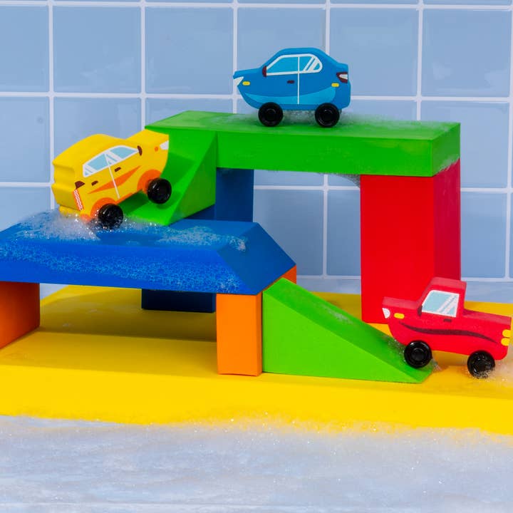 Just Think Toys - Wholesale Building Set - Kids - BathBlocks Floating Cars Set - New!5