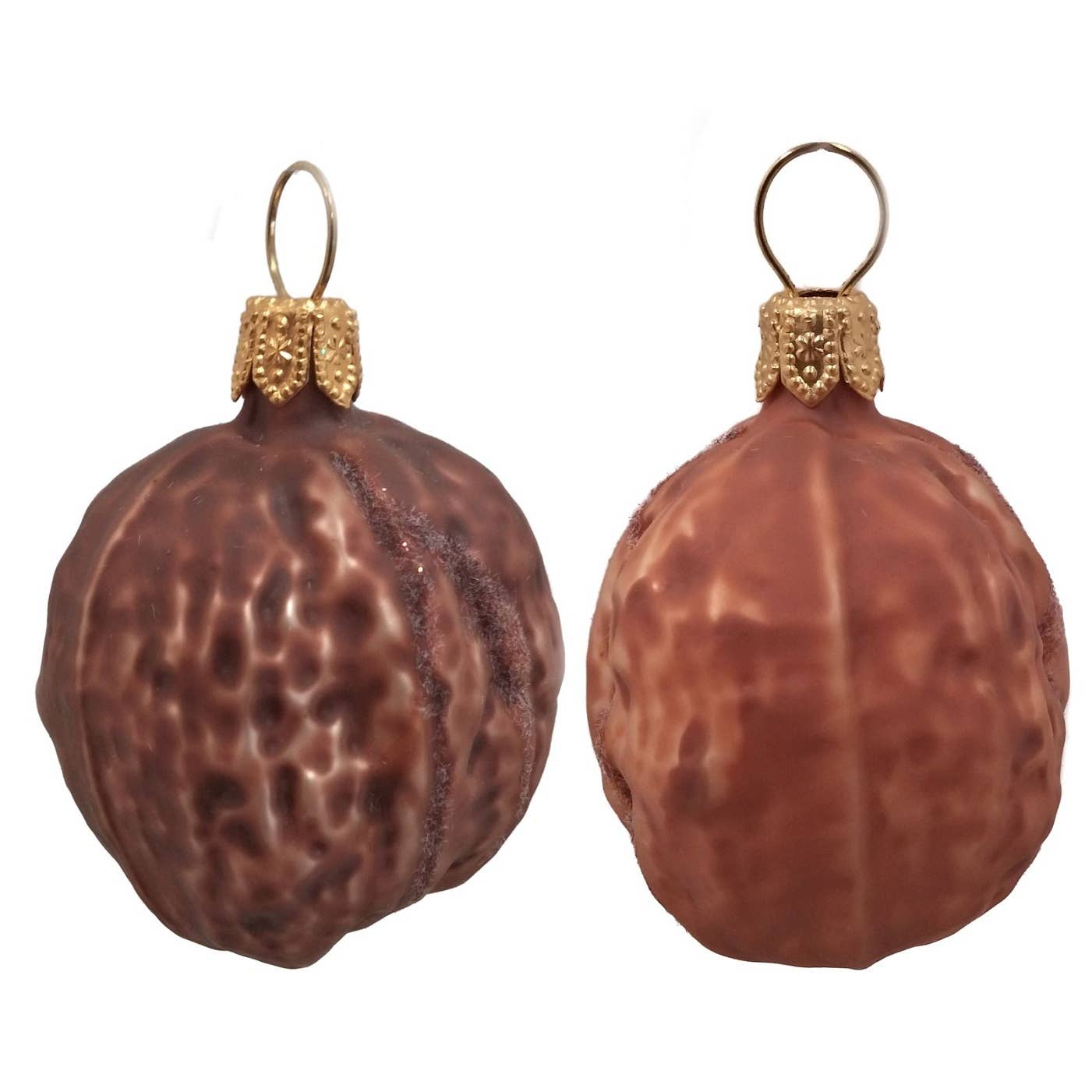 Pinnacle Peak Trading - Vente Objets de décoration - Ensemble de 2 décorations de Noël en verre polonais en forme de noix décortiquées0