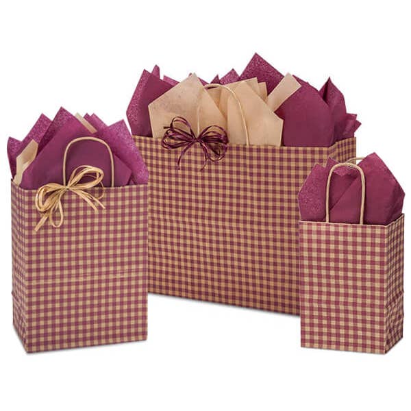 Nashville Wraps - Wholesale Gift Bag - Gingham Paper Gift Bags