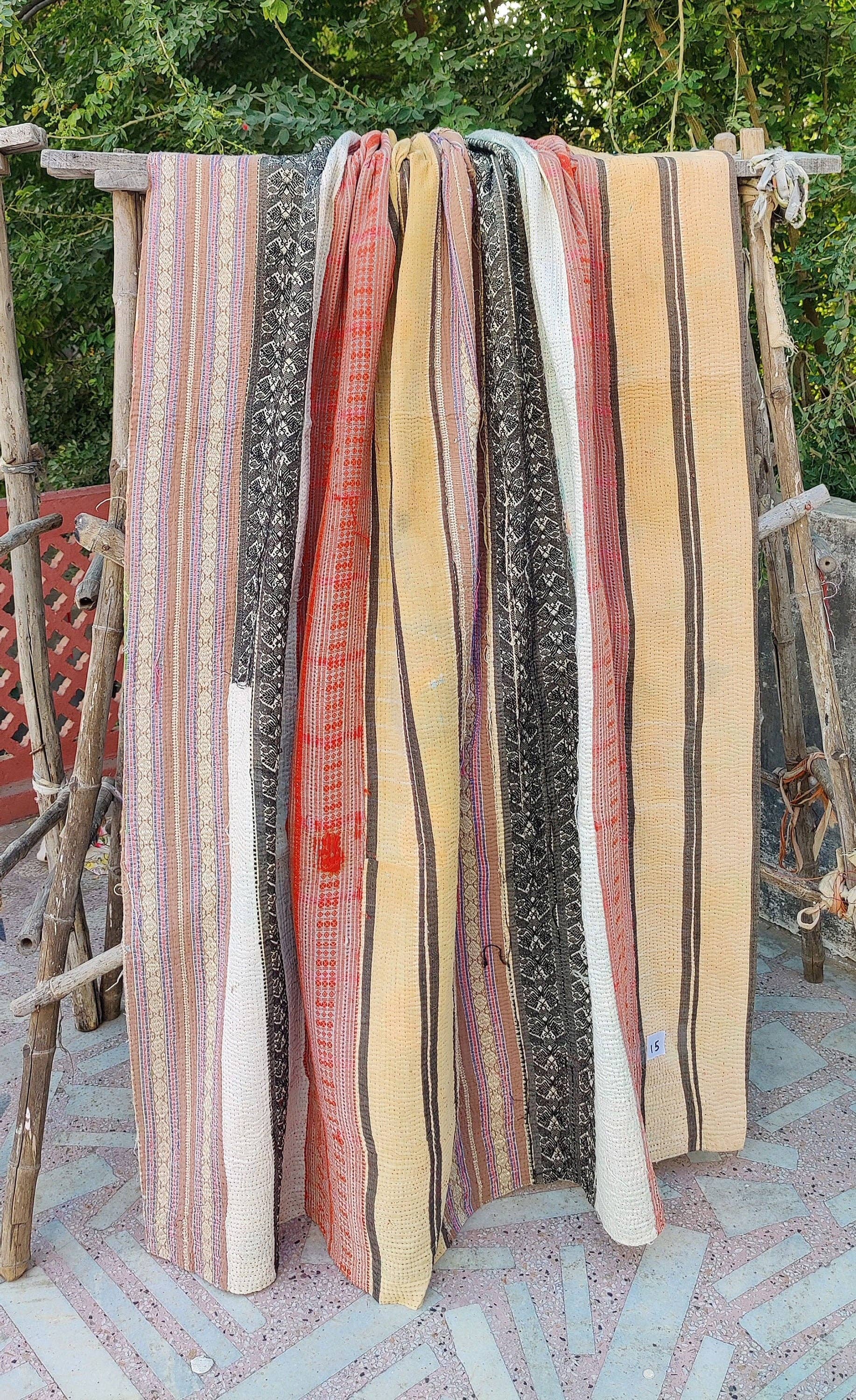 Bhawana Handicrafts - Wholesale Quilt - Bohemian Patchwork Kantha Handmade Vintage King Bedspread0