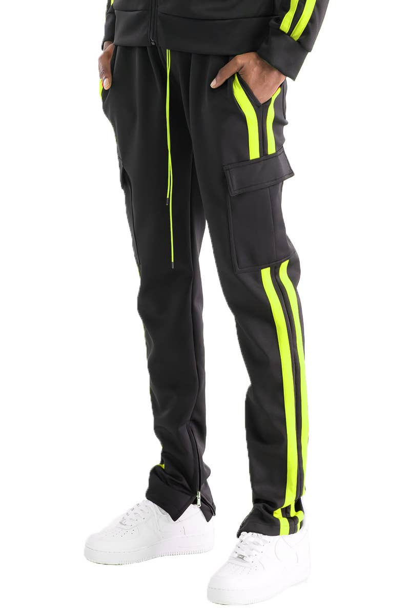 WEIV - Wholesale Athletic Sweatpants/Joggers - Men's - Two Stripe Cargo Pocket Track Pant Jogger5