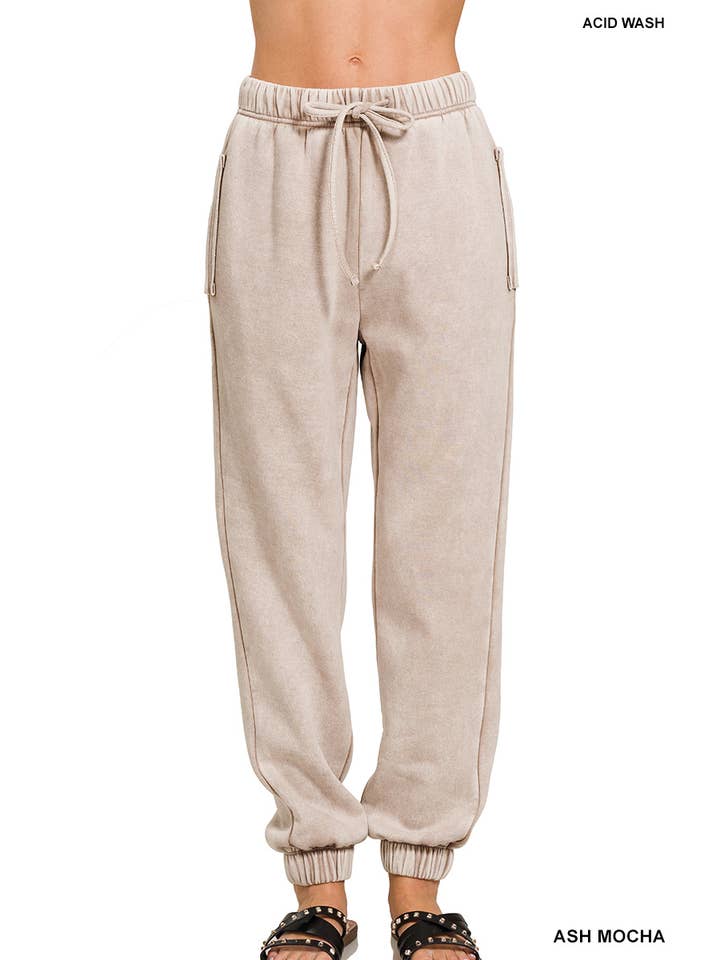 42POPS - Wholesale Lounge Sweatpants/Joggers - Women's - `.Washed Fleece Sweatpants with pockets Reg/Plus31