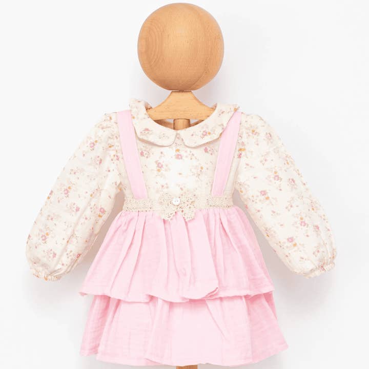 Baby muslin overall dress made of cotton for wholesale by Cheeky Nomads