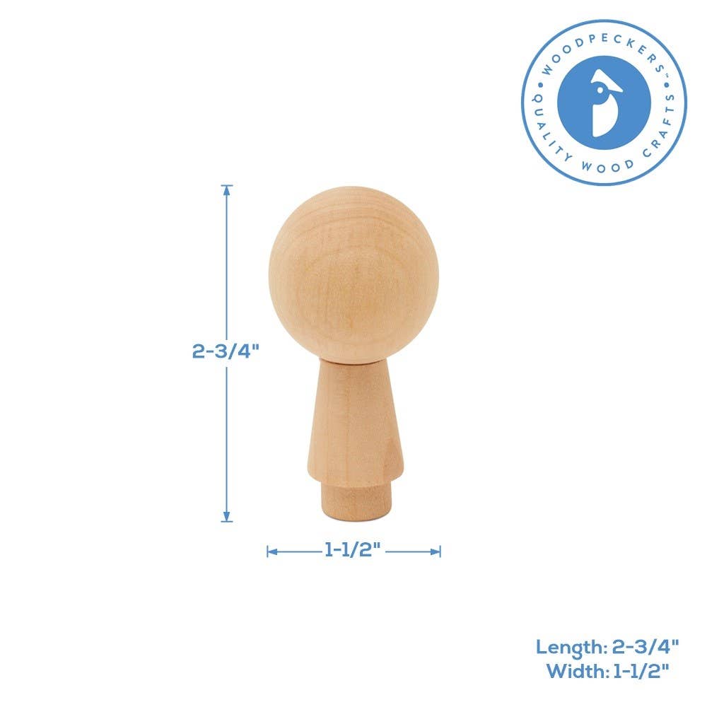 Woodpeckers Crafts - Wholesale DIY Craft Kit - Boy Kokeshi Doll, 2-3/4"1