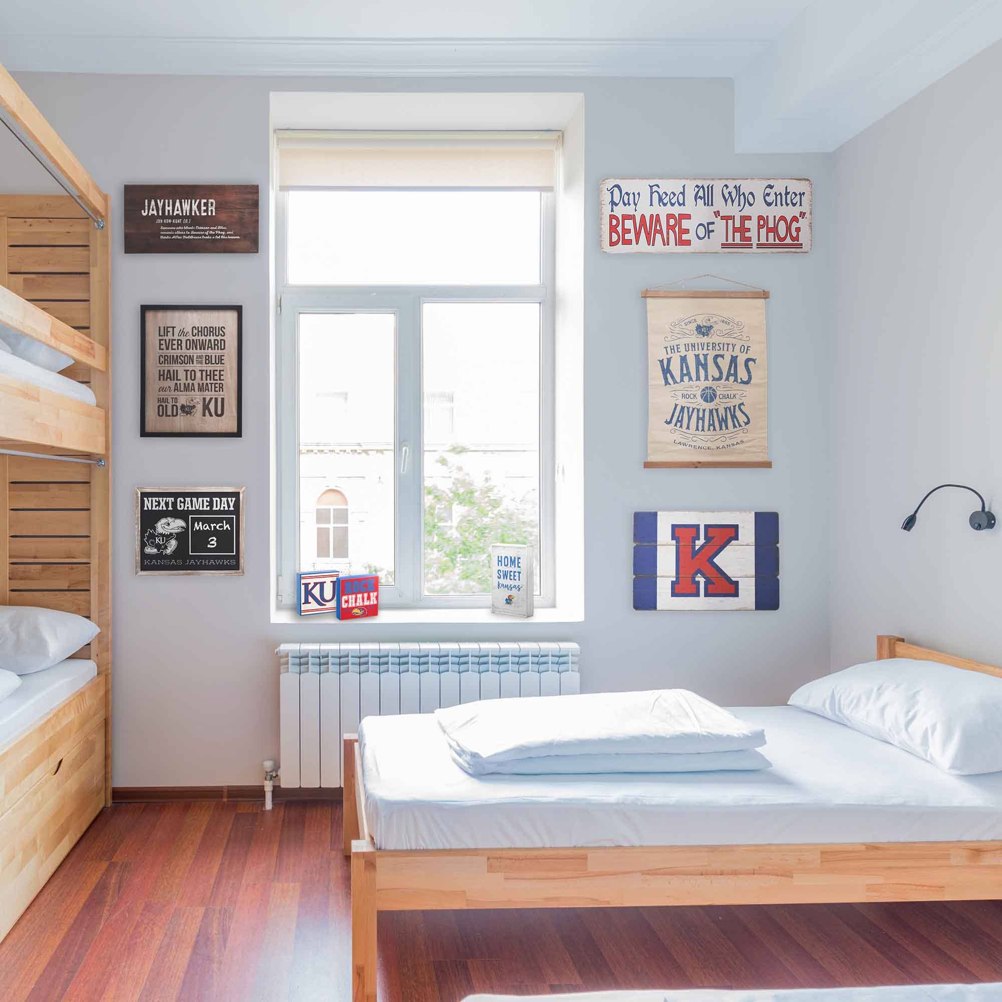 Open Road Brands, LLC - Wholesale Sign - University of Kansas Alma Mater Hail To Old KU Wood Sign3