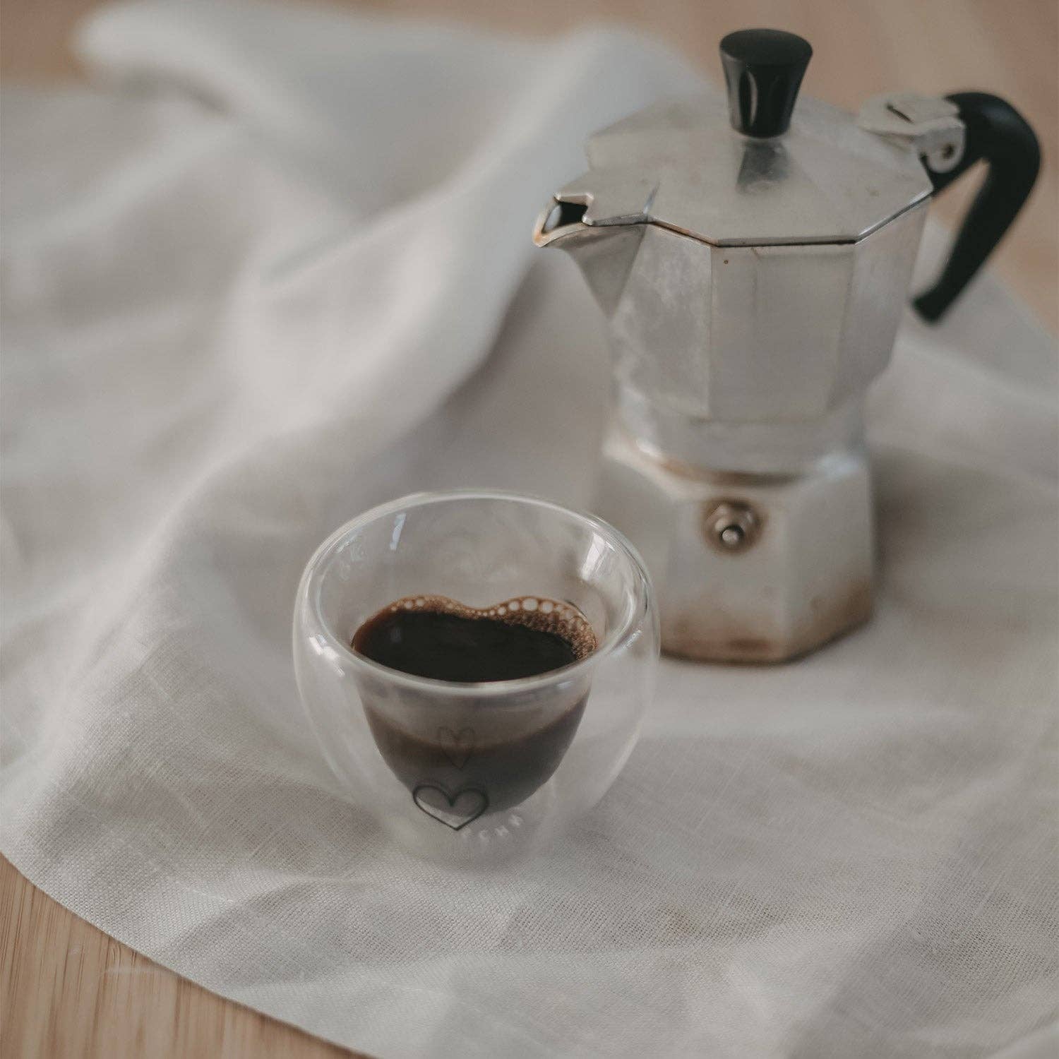 Eulenschnitt - Wholesale Drinking Glass/Cup - Double-walled Heart Glass Heart 50ml (PU = 6 pcs)2